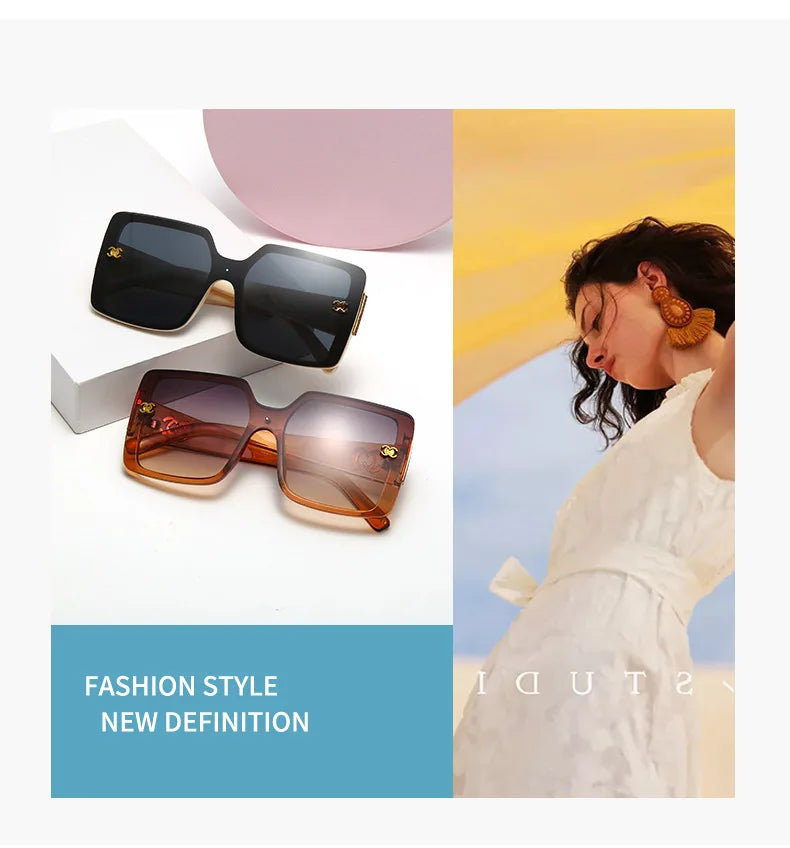 Luxury Glamour Sunglasses for Women and Men Designer Famous Brand Glasses Square Stylish Trend Eyewear UV400