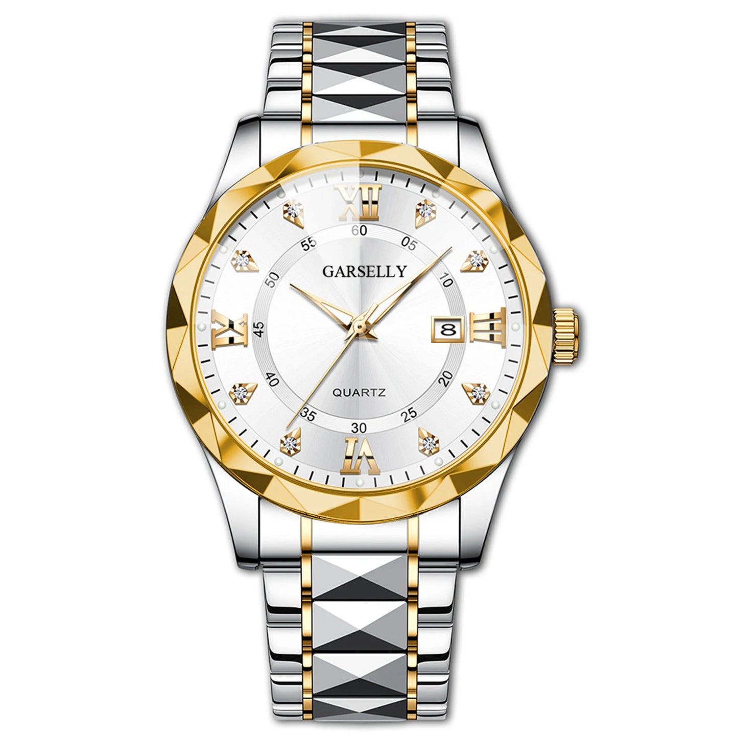 Luxury Men's Watches Date Week Stainless Steel Waterproof Luminous Classic Business Men Wristwatch