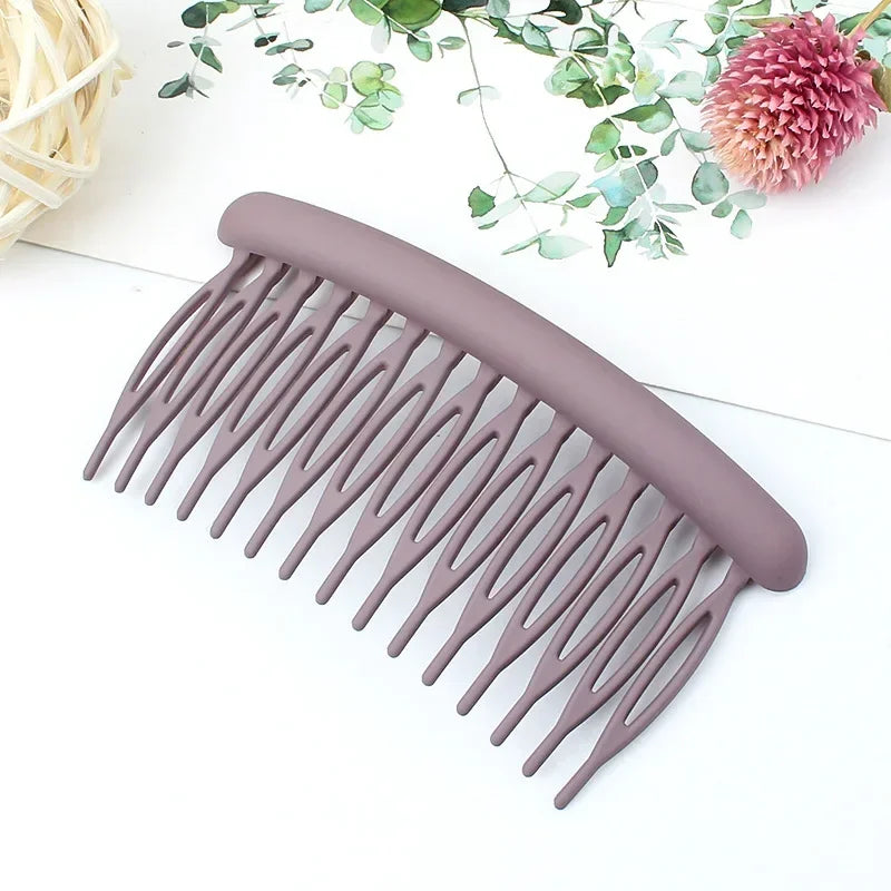 15 Teeth Frosted Candy Color Hair Comb Clip Accessory