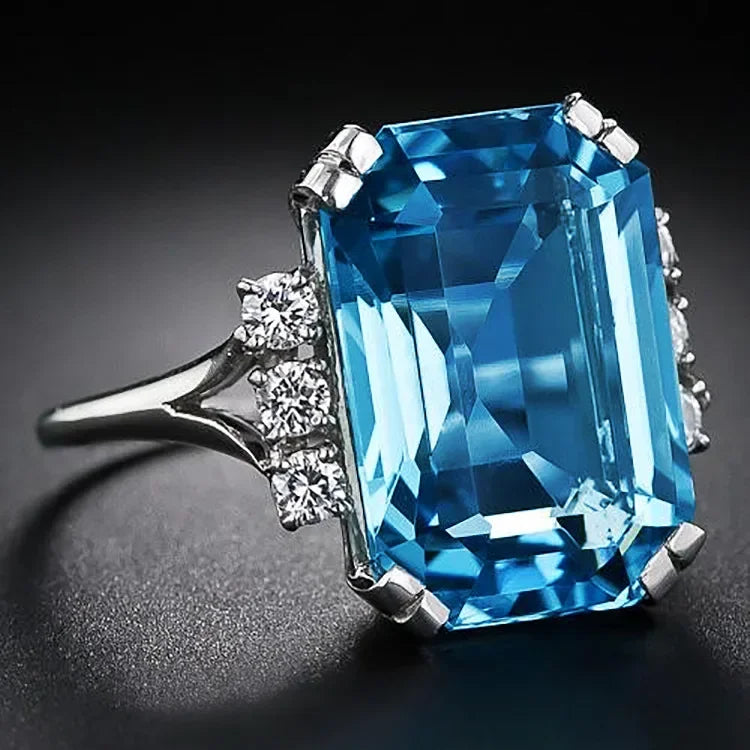 Gorgeous Exquisite High-end Women Crystal Zircon Rings