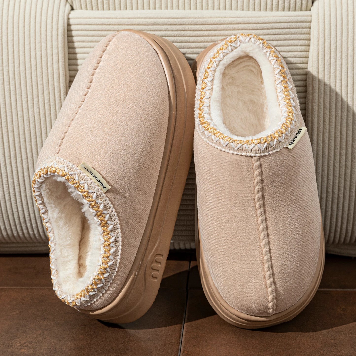 Winter Unisex Slippers Boots Fashion Fuzzy Fur Anti-slip Soft Sole Outdoor Indoor Comfort