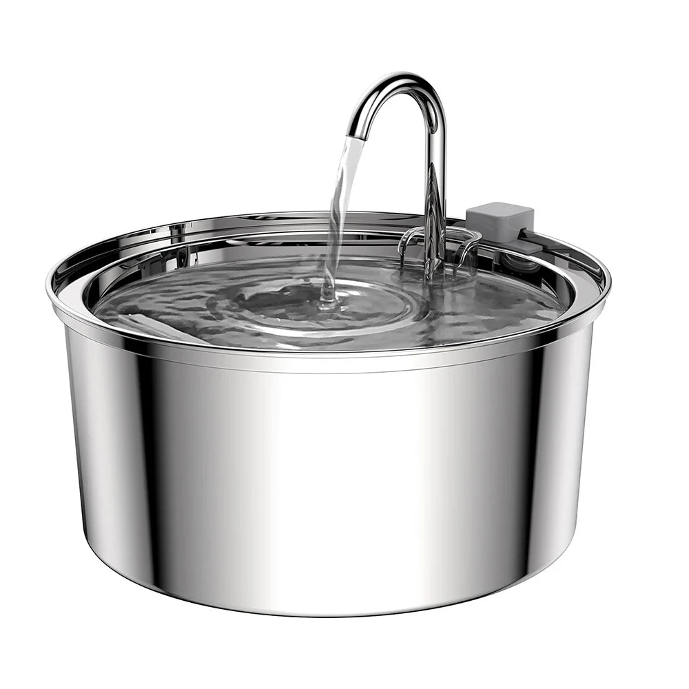 7L Large Capacity Stainless Steel Cat Water Fountain Dog Pet Automatic Water Feeder