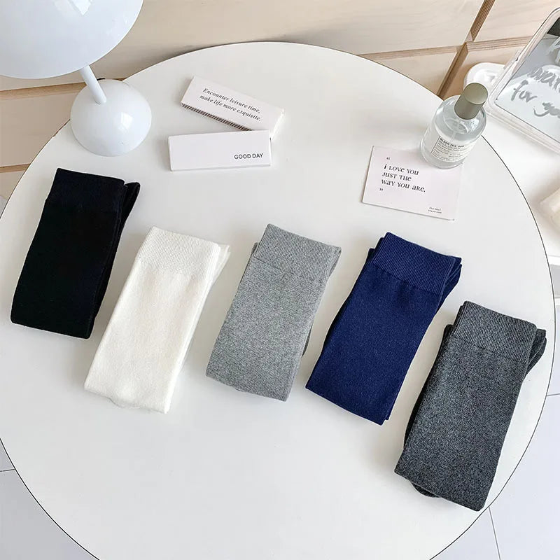 Women Stockings College Style Knitted Cotton Knee Socks