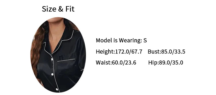 Women Silk Satin Pajamas Set Two-pieces