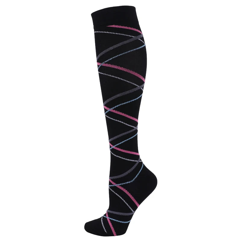 New Compression Socks Men Women Graduated 20-30 Mmhg Fit For Medical Edema Diabetes Varicose Veins, Running Compression Socks
