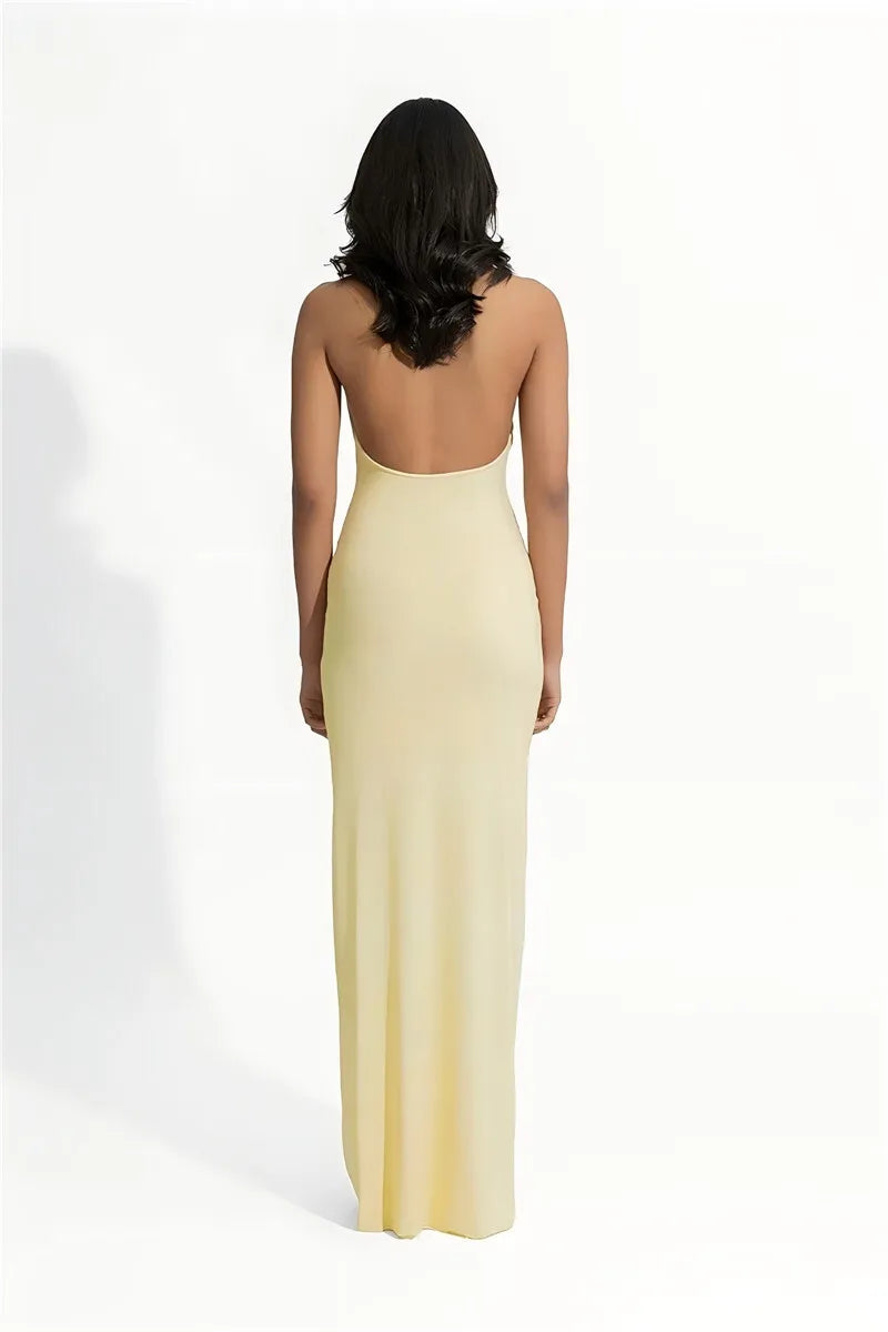 Mesh Rose Deep V Neck Sexy Maxi Dress For Women