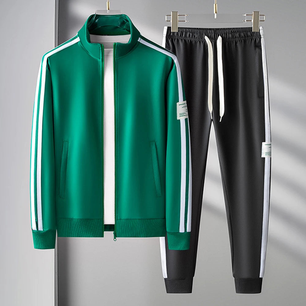 Men's Casual Sports Suit Two-Piece Cardigan Zipper & Pant