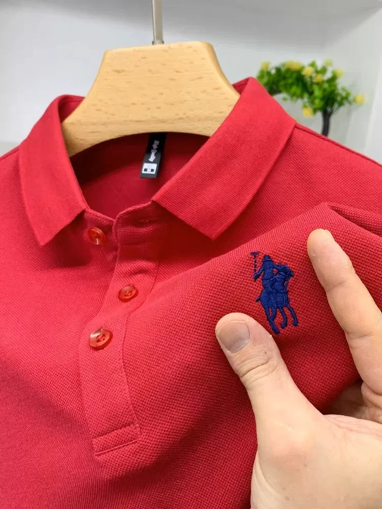 100% Cotton Breathable Short Sleeve Men's T-shirts Men Luxury Embroidery Relaxed POLO Shirt