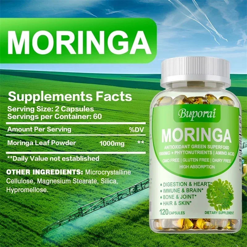 Moringa - Boost Immune System, Support Bone Health, Promotes Digestive Health, Helps Detox, Fat Burn