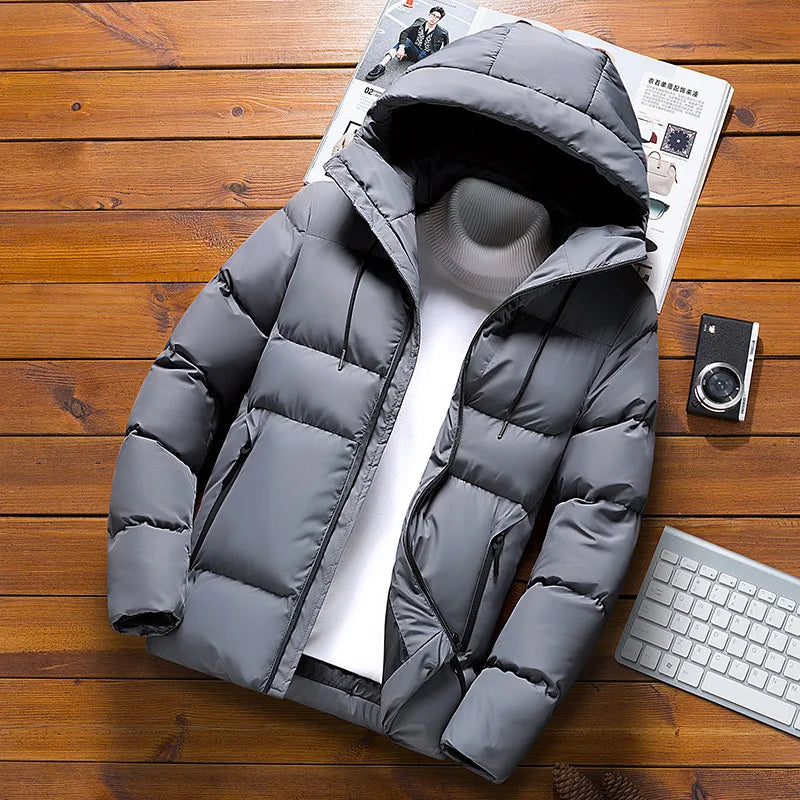 Men's Hooded Lightweight Cotton Puff Padded Coat Winter Jackets