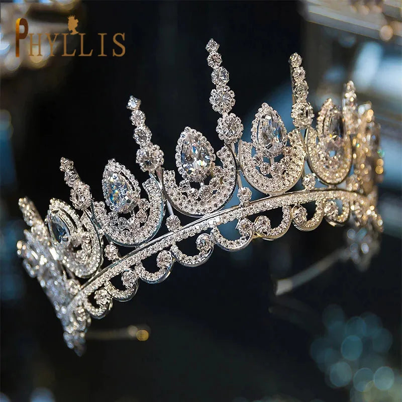 Zircon Wedding Crown Luxury Zircon Diadem Rhinestone Headpiece Bridal Hair Jewelry