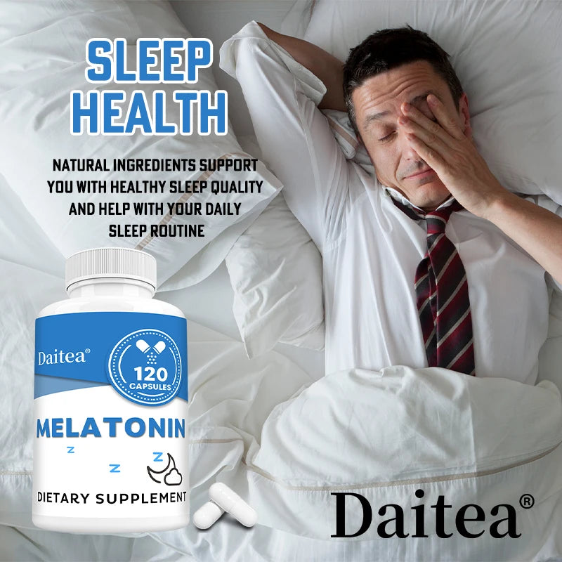 Melatonin Supplement Capsules 5 Mg - Natural Sleep Support, Relaxation and Calmness, Promotes Sleep Quality