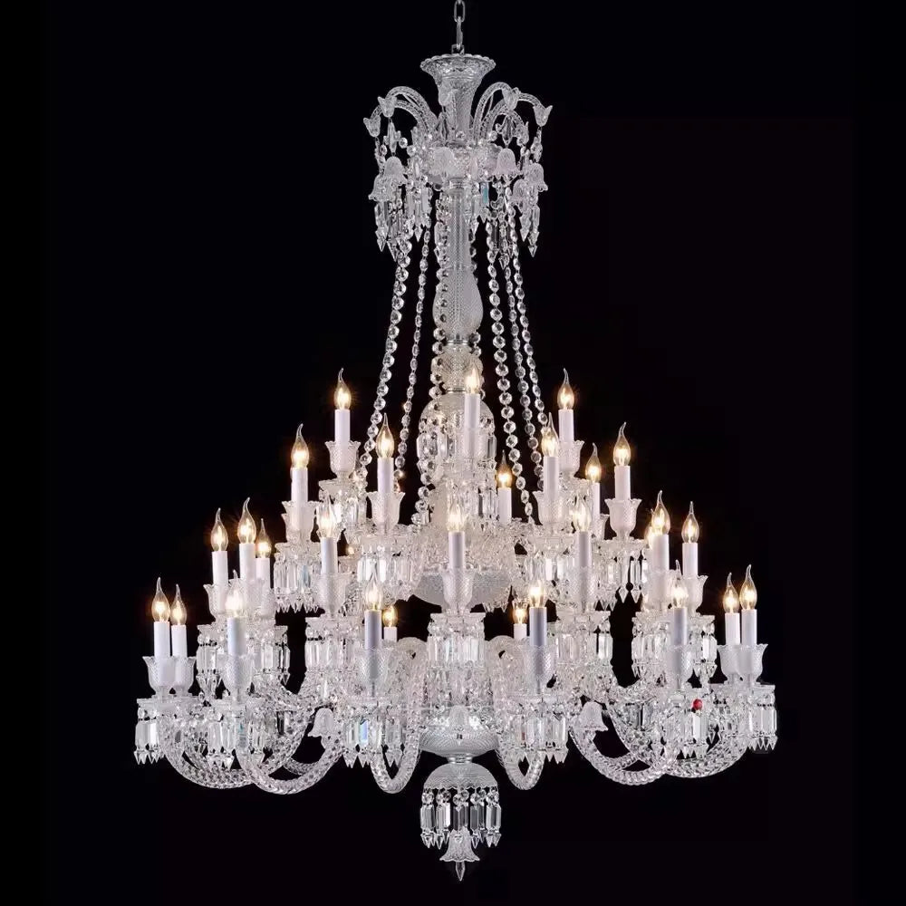 European Crystal Chandelier Living Room Dining Room Bedroom Villa Staircase Lamps White Candle
