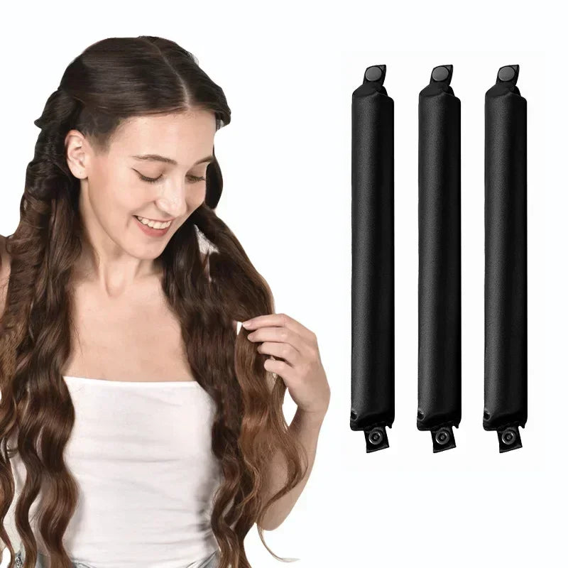 Heatless No Heat Hair Rollers Satin Curling Rod Soft Curlers Sleeping Flex Rods Styling Tools