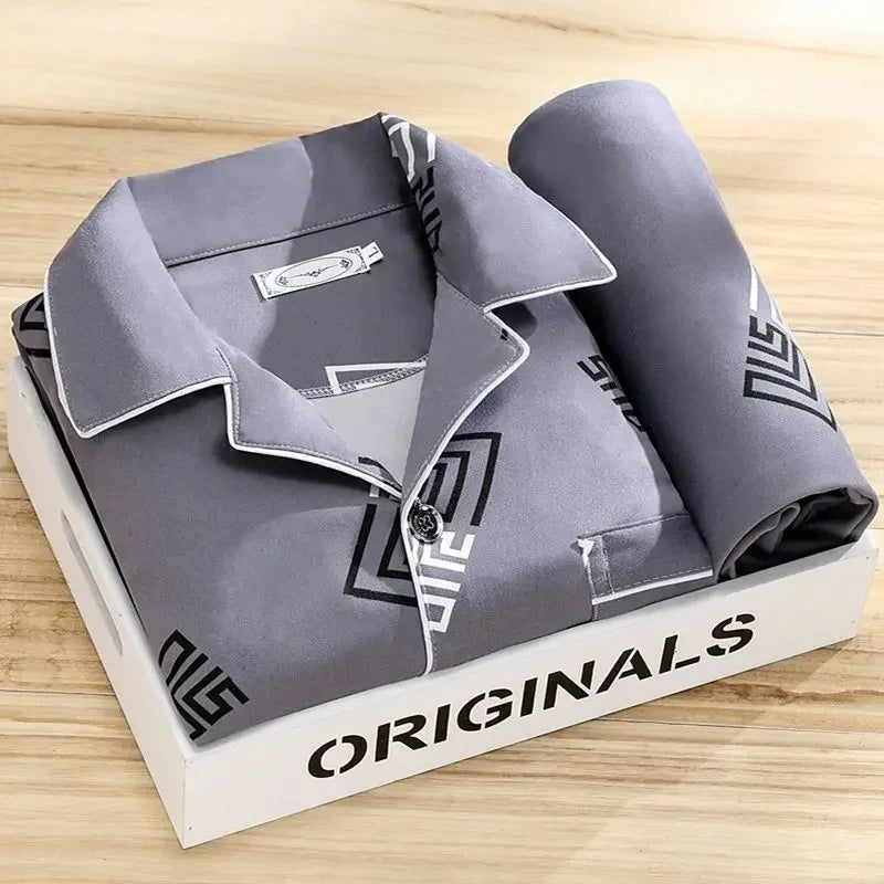 Men's 100% Cotton Long Sleeve Pajama Set