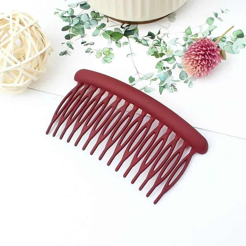 15 Teeth Frosted Candy Color Hair Comb Clip Accessory