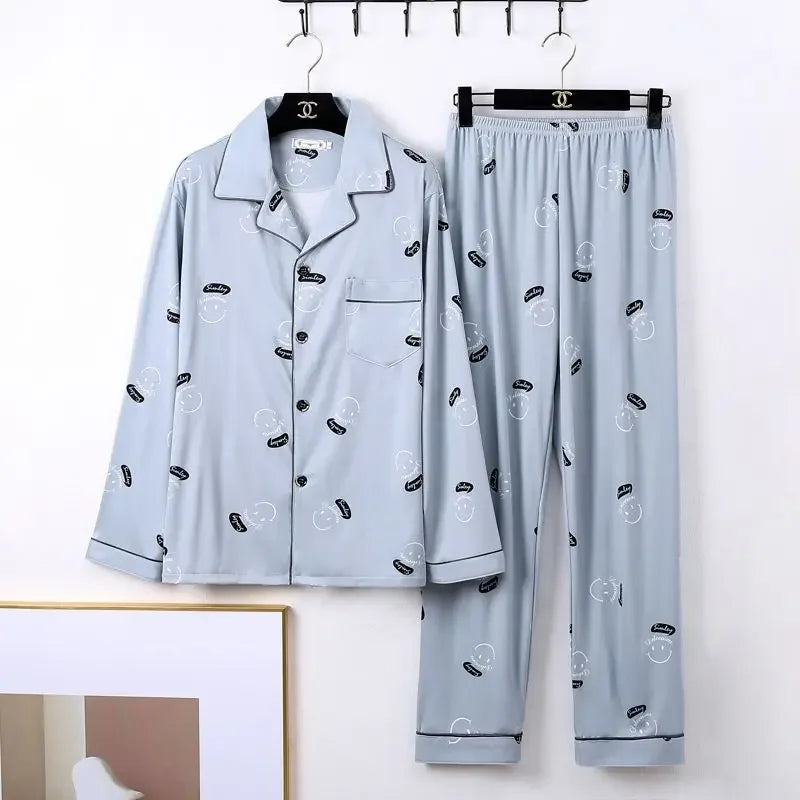 Men's 100% Cotton Long Sleeve Pajama Set