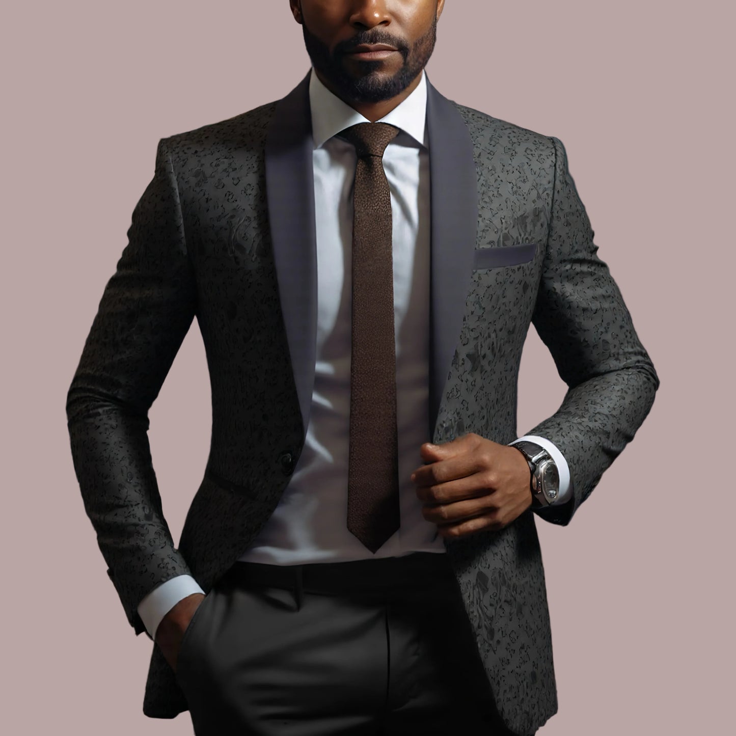 Men's Party Floral Paisley pattern tuxedo jacket, single-button dress suit jacket