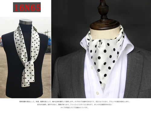 Men's silk scarves British strip printed narrow scarf suit decorative
