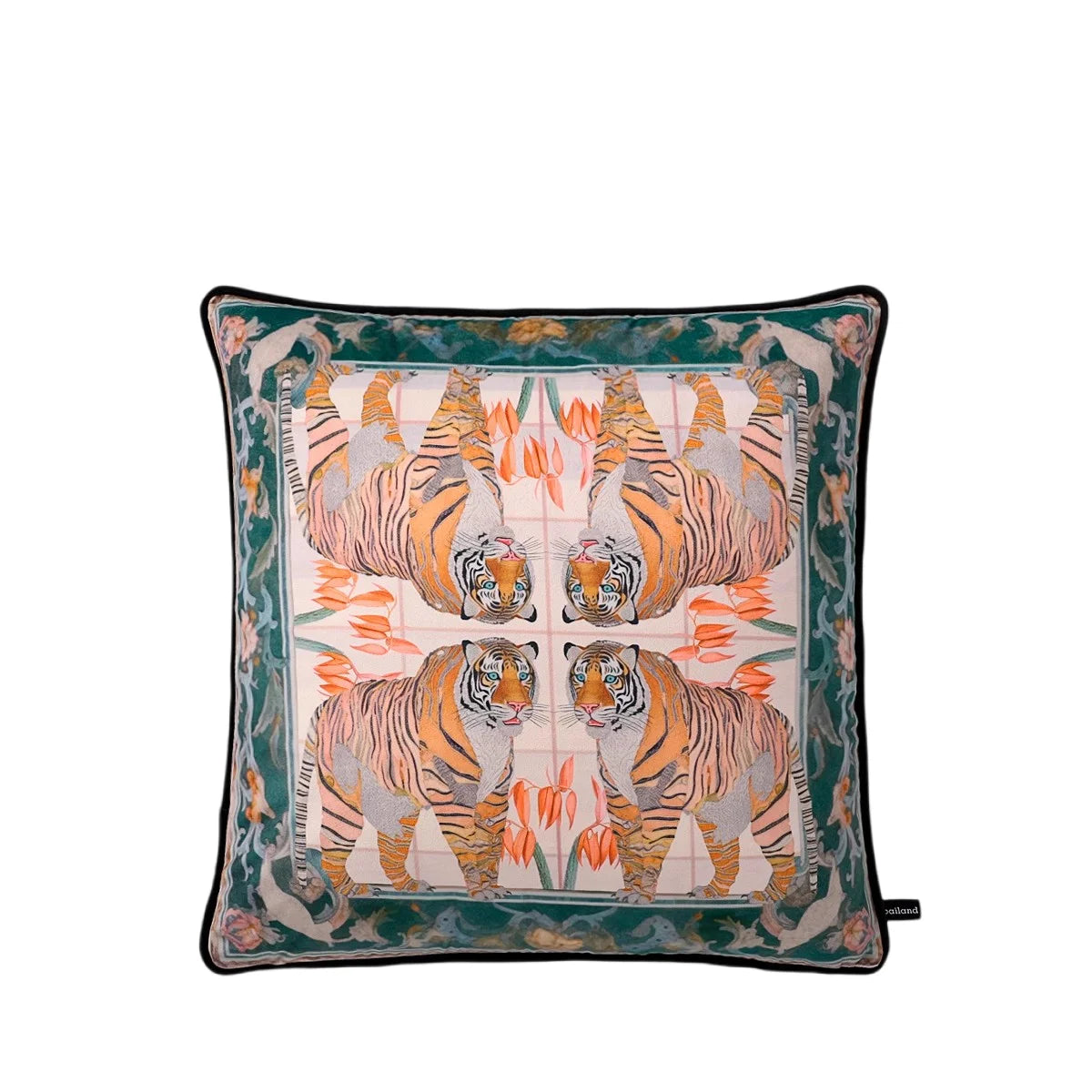 Tiger Home Cushion Velvet Cover Cheetah With Ginger Jar Decorative Pillow Case
