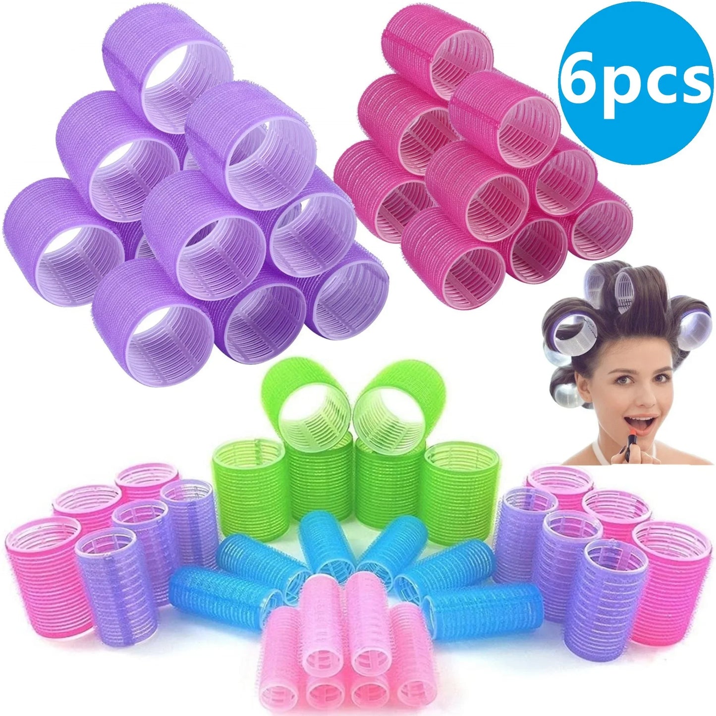 Magic Self Grip Hair Rollers 6Pcs