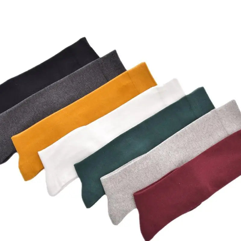 Women Cotton Knee High Solid Color Socks