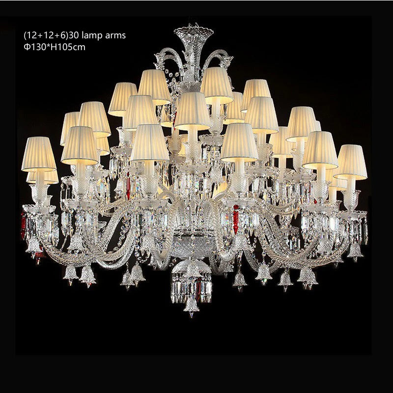 European Crystal Chandelier Living Room Dining Room Bedroom Villa Staircase Lamps White Candle