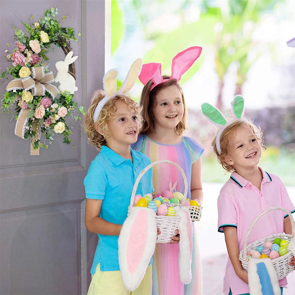 Easter Front Door Spring Cross Wreath