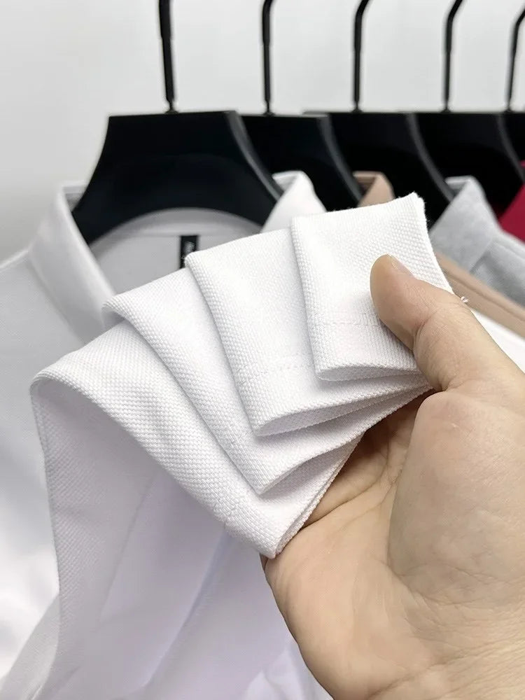 100% Cotton Breathable Short Sleeve Men's T-shirts Men Luxury Embroidery Relaxed POLO Shirt
