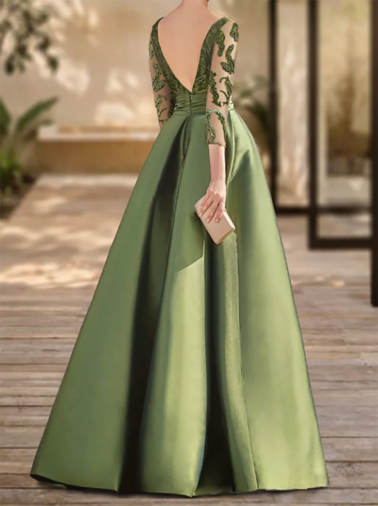 Evening Dress Mother of the Bride A-Line Prom Dress For Gala Split Front Bow