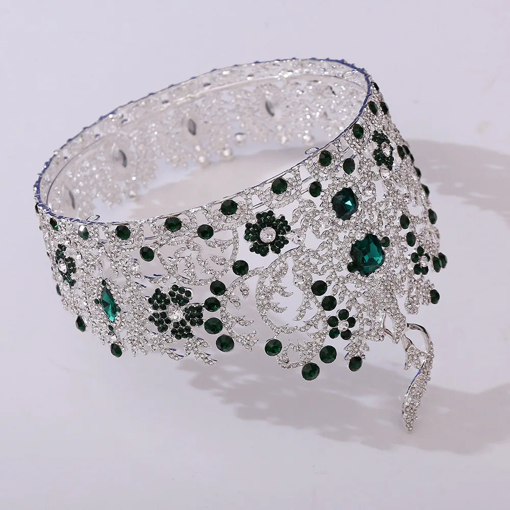 Baroque Rhinestone Crystal Crown Tiaras Hair Accessory For Bridal Wedding & Beauty Pageant