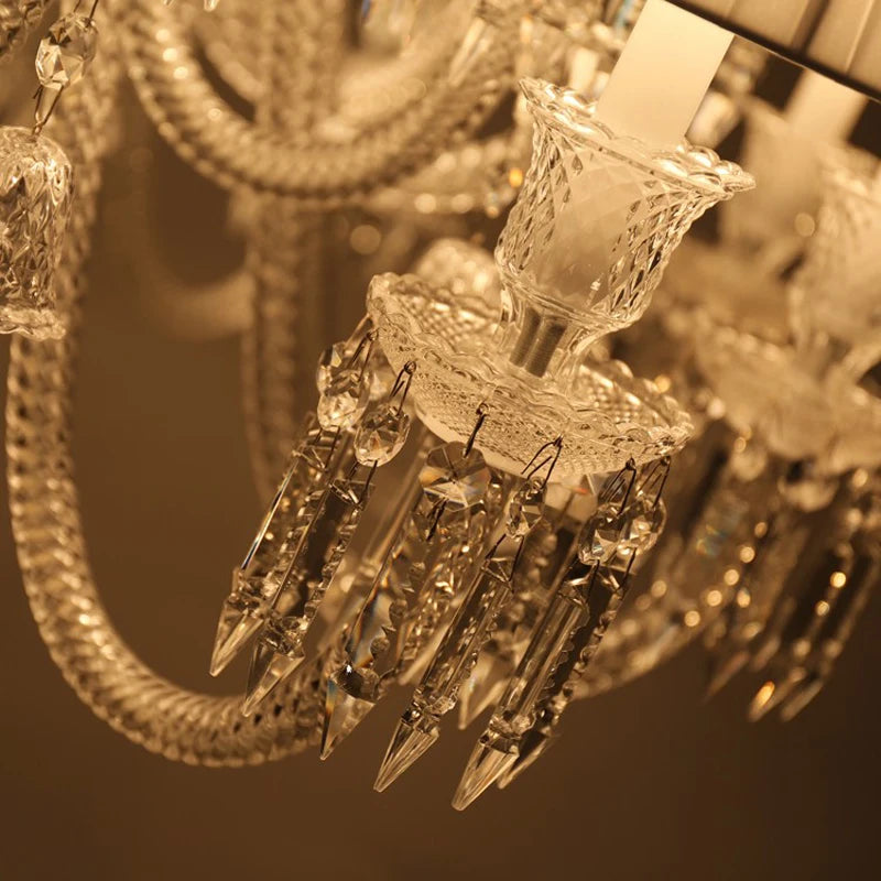 European Crystal Chandelier Living Room Dining Room Bedroom Villa Staircase Lamps White Candle