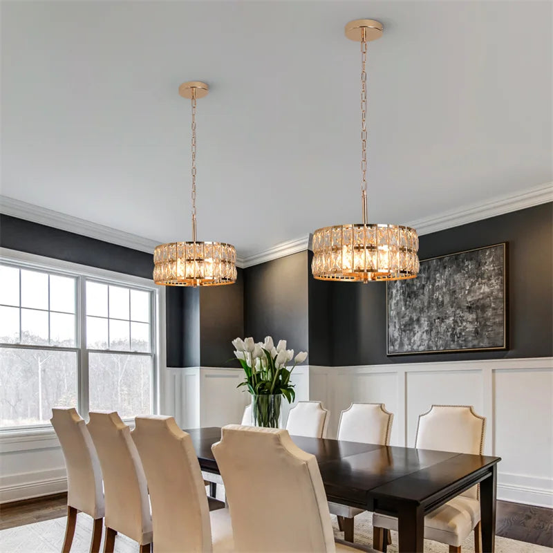 Modern Stainless Steel Ring Led Chandeliers For Dining Room Home Decor