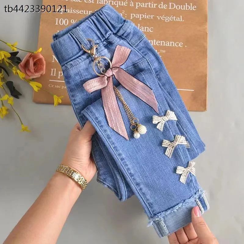 Casual Embroidery Design Kids Teen Jeans