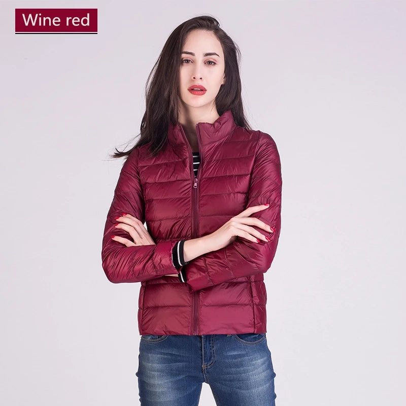 Women Ultra Lightweight Packable Puffer Coats Slim Fit