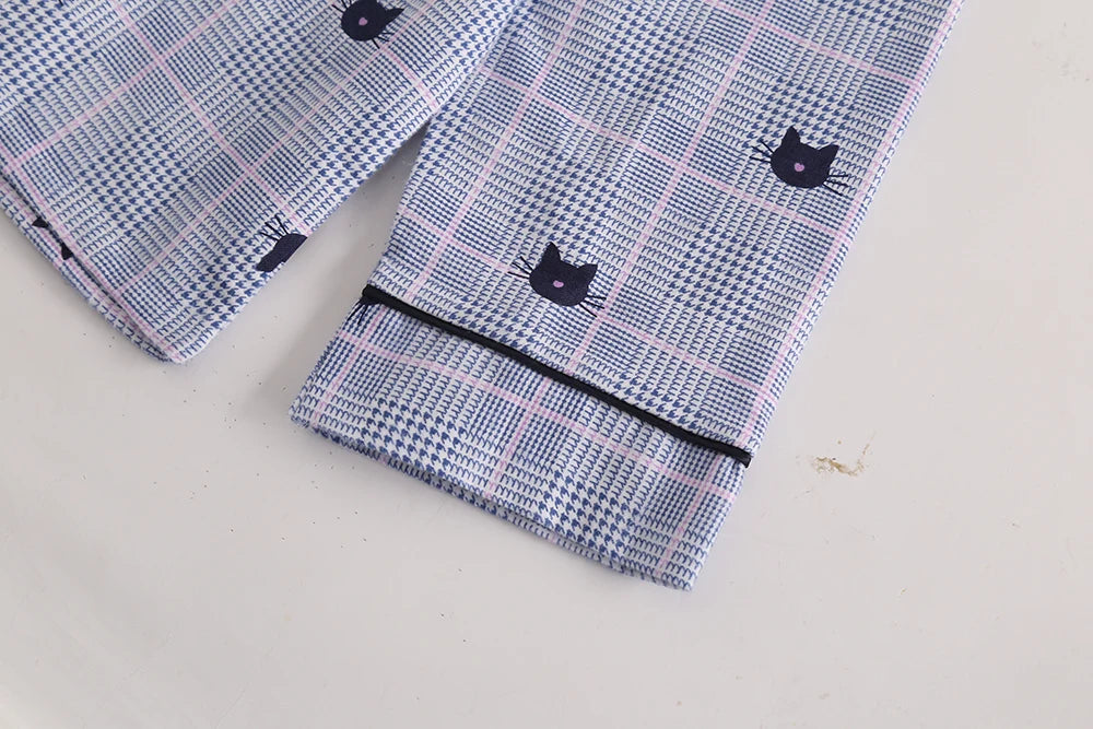 Plaid Design Multi Colors Warm Cotton Flannel Long-sleeved Trousers Pajamas Set for Men
