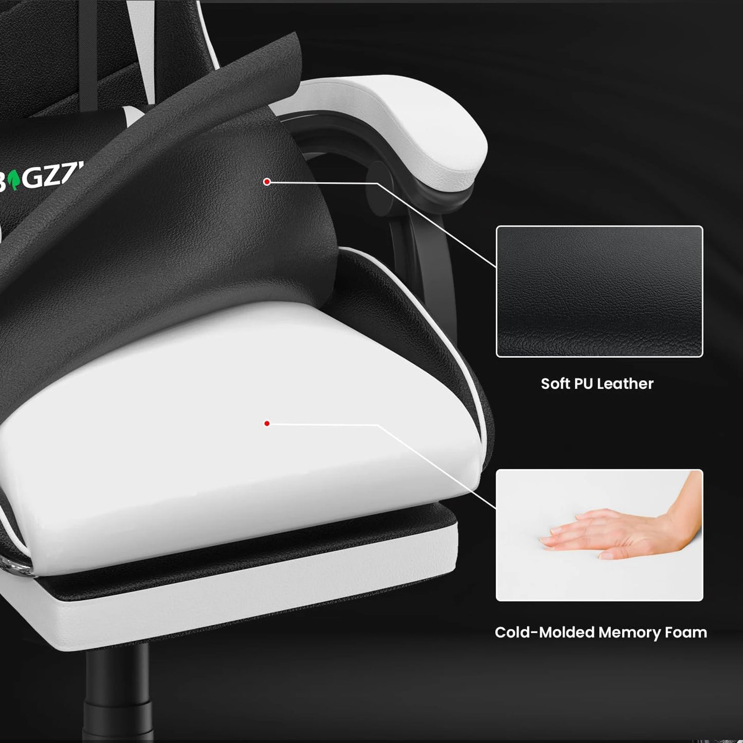 Ergonomic Computer chair with Lumbar Cushion Headrest