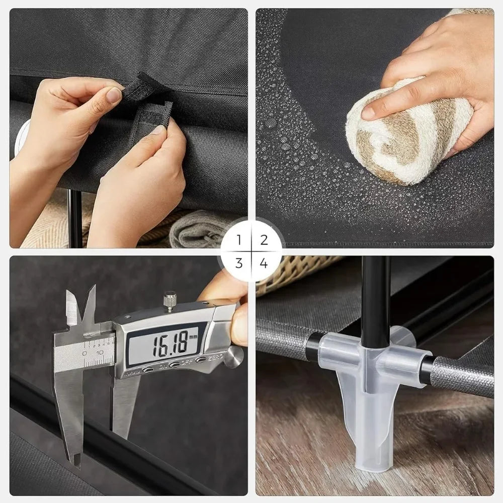Portable Cloth Wardrobe Closet Organizer with Cover & Zipper