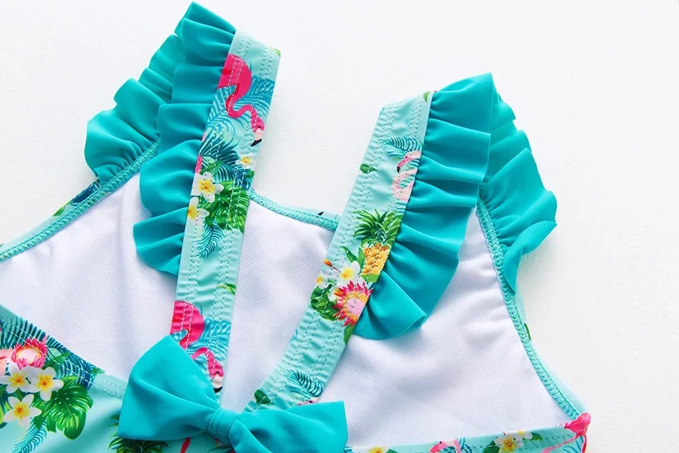 Girl Swimsuit One-Piece Mermaid Fish Scale Unicorn Children's Swimwear 2 - 8 Years