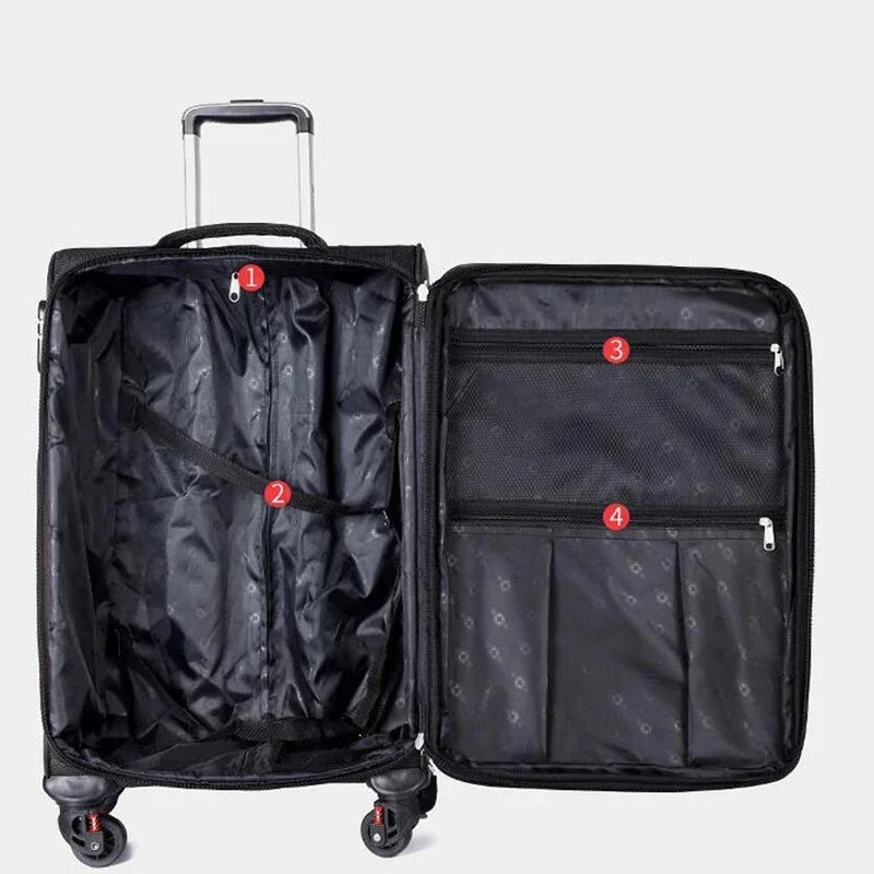 TRAVEL 20"24"28"32" Inch Expandable Oxford Waterproof Travel Suitcase Soft Large Trolley Rolling Luggage Bag On Wheels