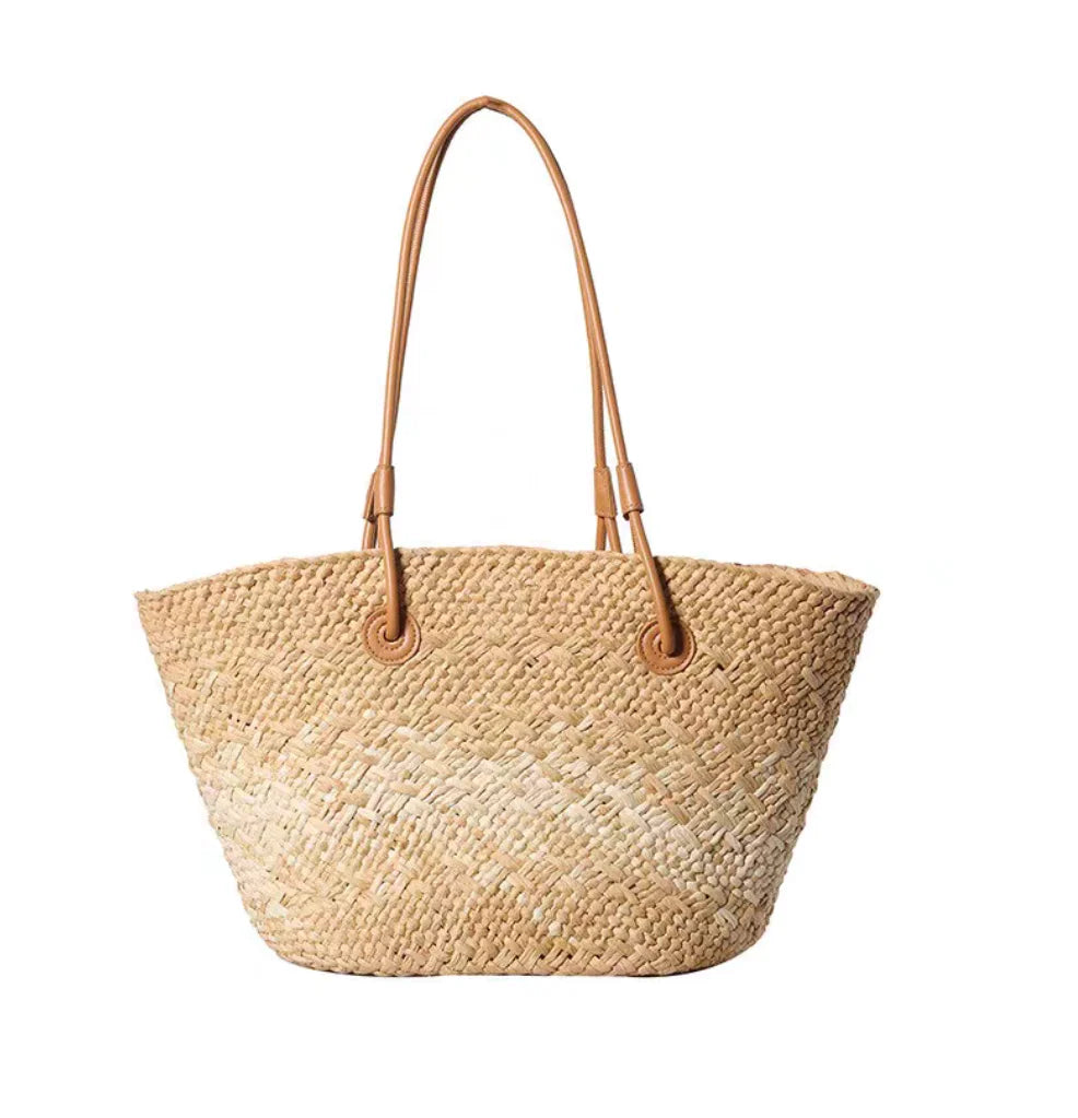 Color Straw Underarm Shoulder Bag, Summer Beach Vacation Travel Tote Bag