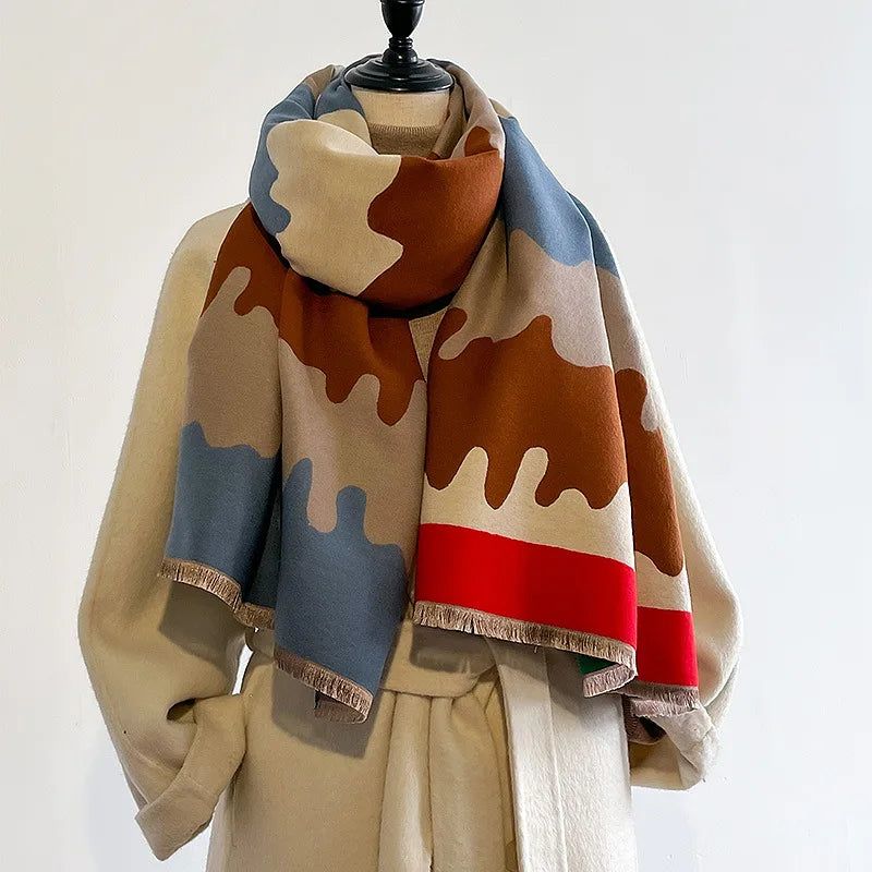 Winter Women Cashmere Scarf Thick Pashmina Shawls Wrap