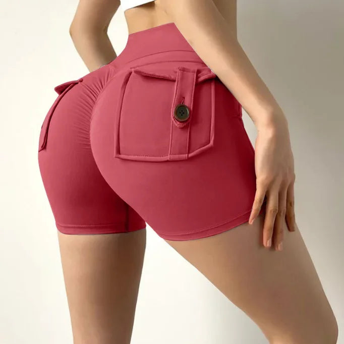 Summer Fitness Exercise Yoga Three-Quarter Pants Cargo Pocket Shorts