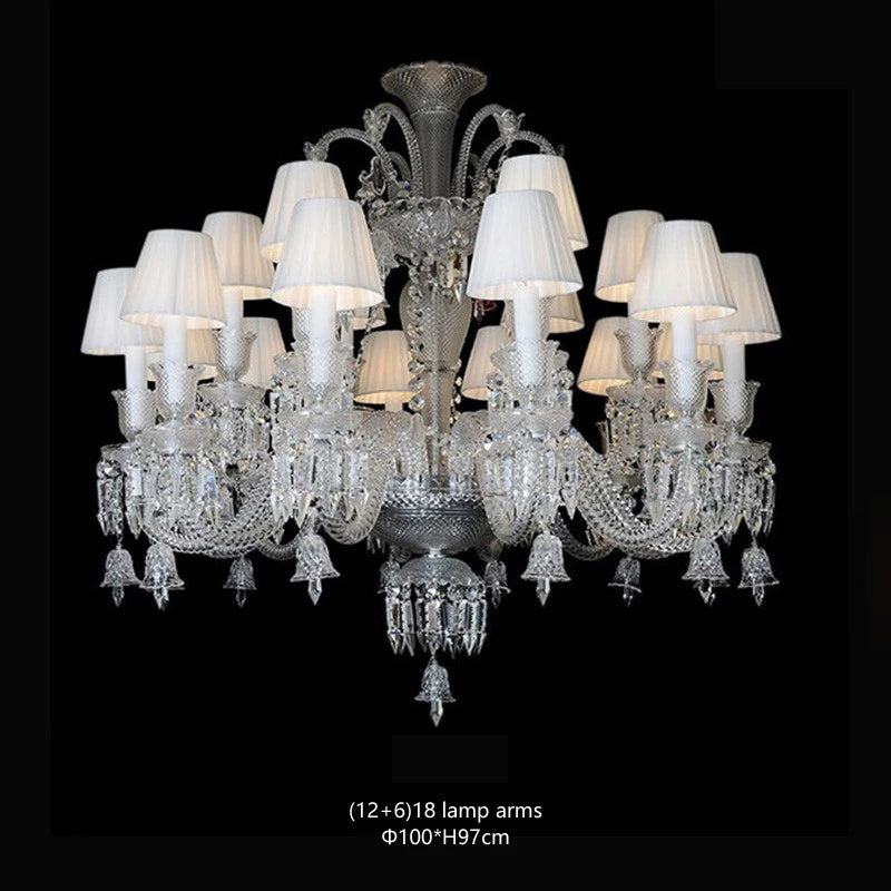European Crystal Chandelier Living Room Dining Room Bedroom Villa Staircase Lamps White Candle