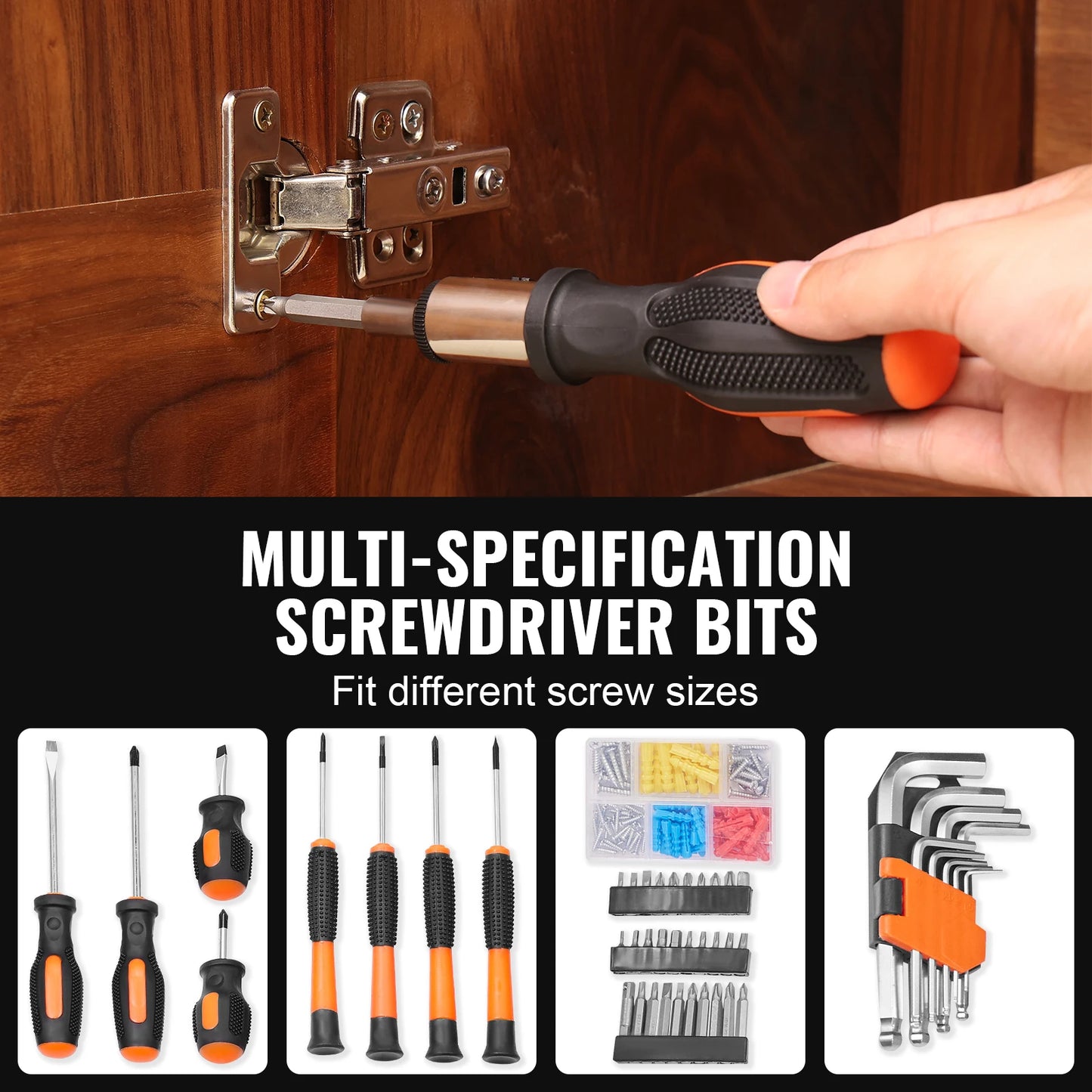 VEVOR Tool Kit Home Repairing with Portable Tool Storage Case for Home Maintenance DIY Projects and Automotive Repair