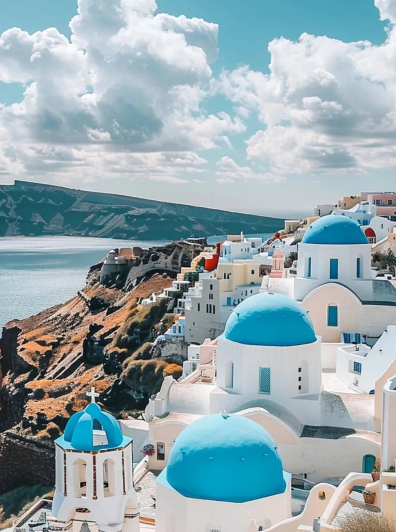 Santorini Modern Landscape Posters Prints Canvas