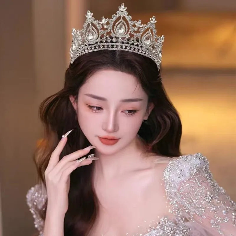 Luxury Baroque Crystal Royal Queen Wedding or Pageant Crown Rhinestone Tiaras