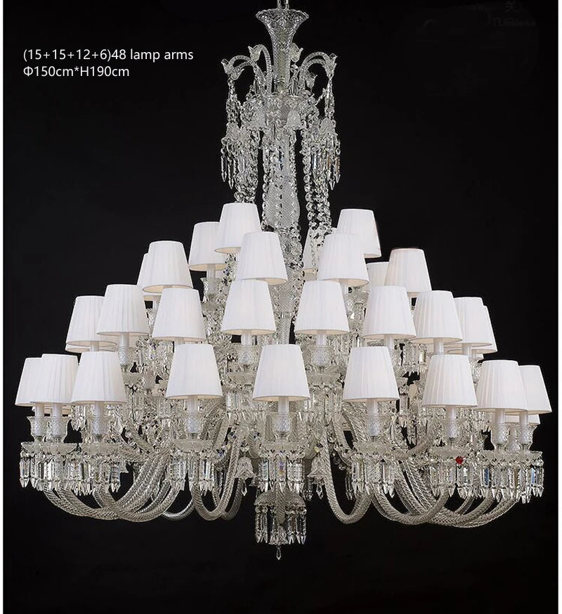 European Crystal Chandelier Living Room Dining Room Bedroom Villa Staircase Lamps White Candle