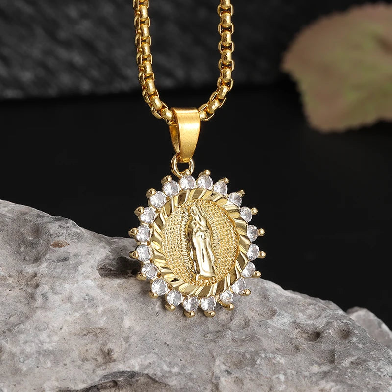 Unisex Virgin Mary Blessing Necklace Pendant