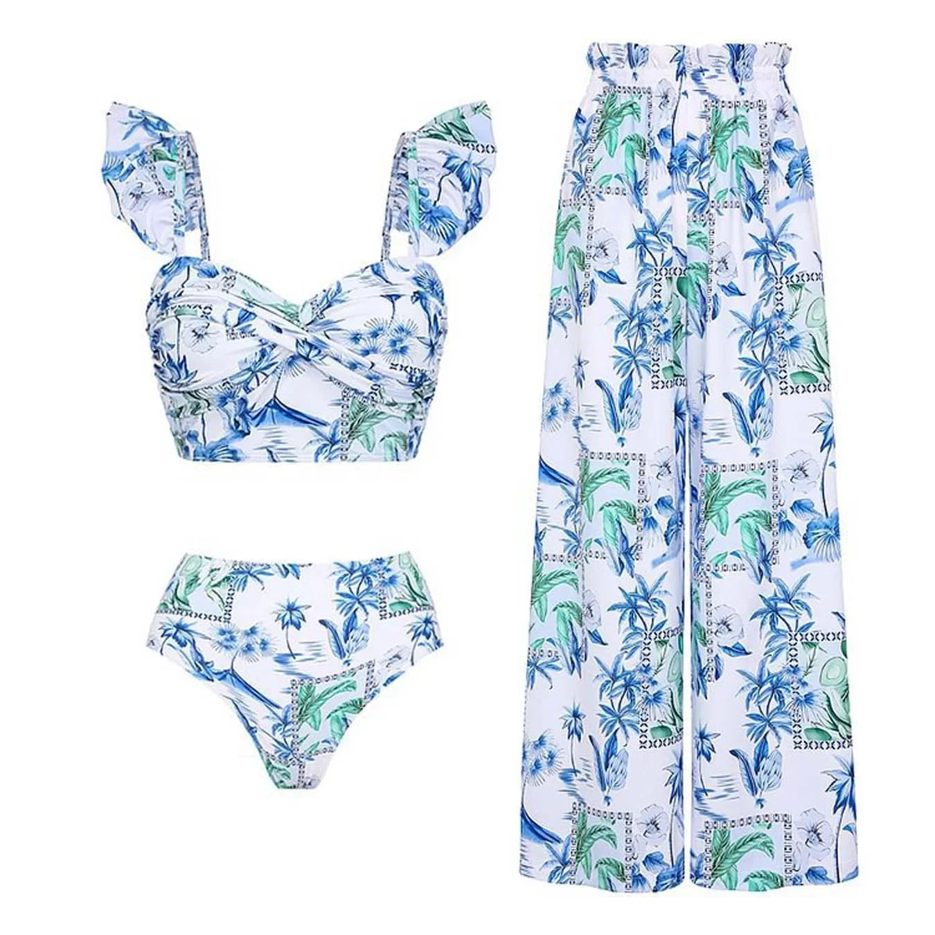 Women Swimwear 2PC Cover-up Swimsuit